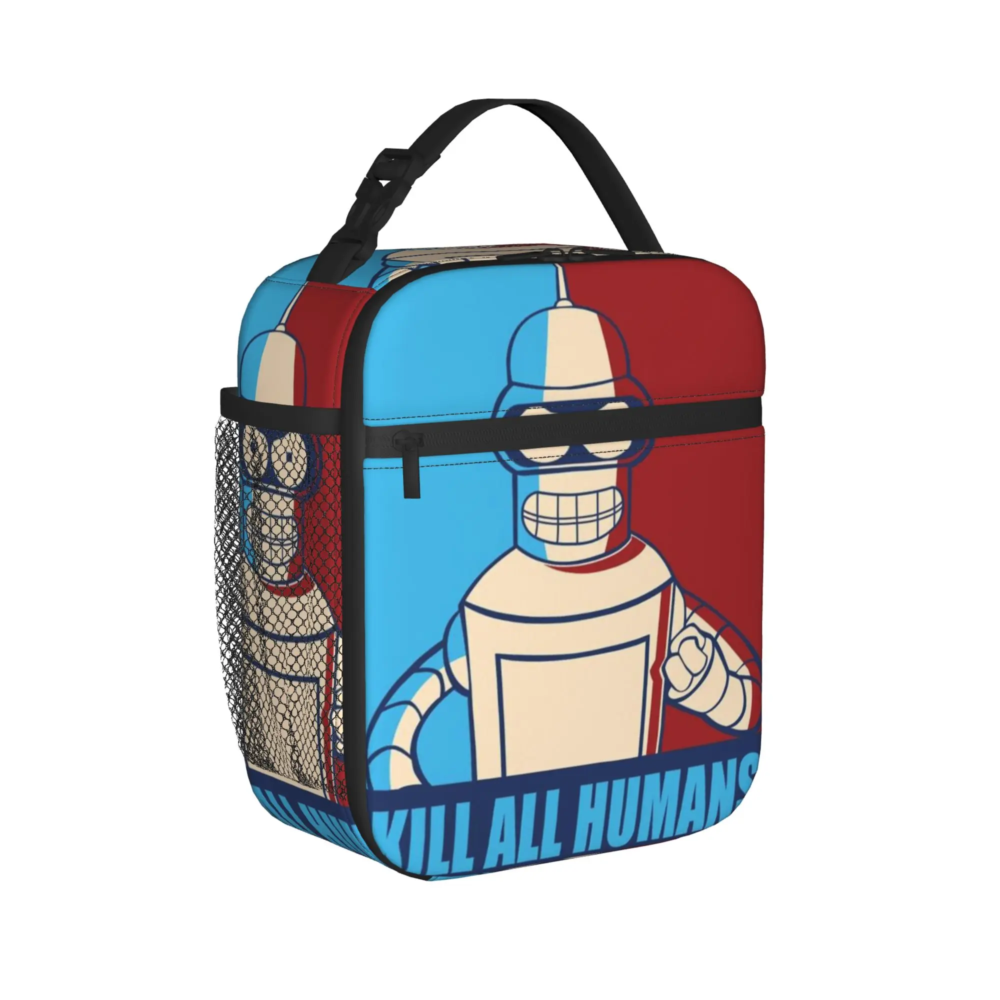Bolsa térmica para almoço, acessórios Futuramaes, recipiente para almoço, caixa térmica Harajuku para atividades ao ar livre