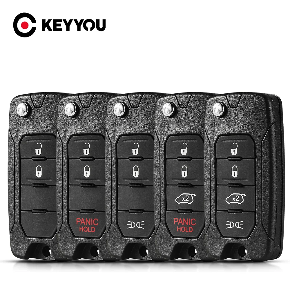 

KEYYOU 2/3/4 Buttons Car Key Case For Jeep Renegade Compass Patriot Liberty 2016 Interior Accessories