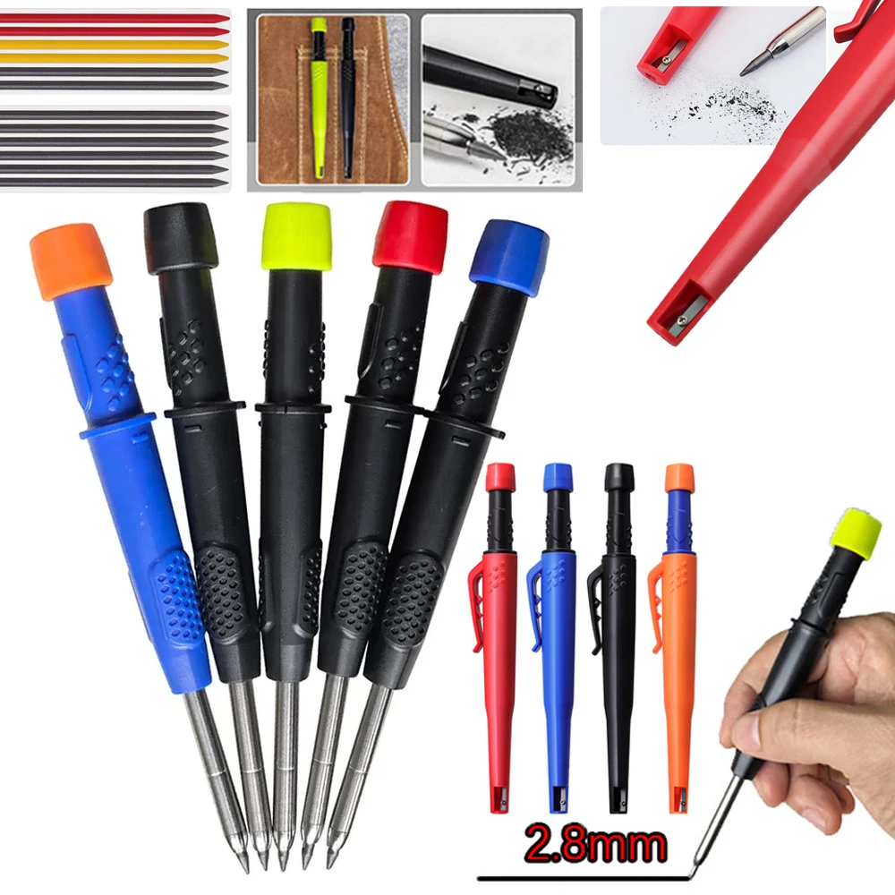 

Creative High Quality 2.8mm Deep Hole Woodworking Automatic Pencil Set Suitable for Construction Marking and Drawing Tool