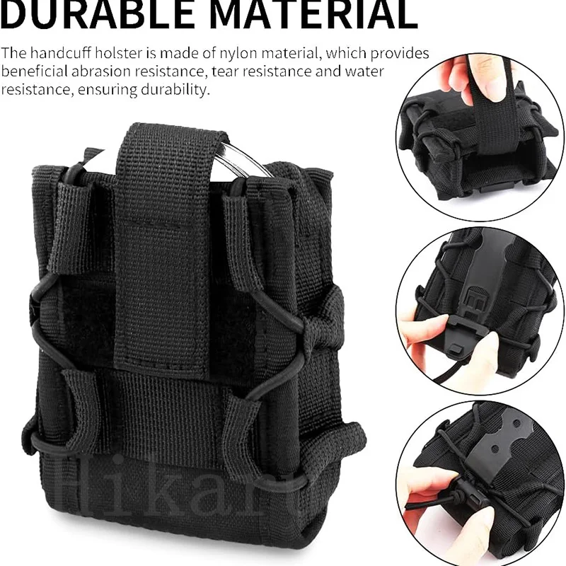 Portable Molle Nylon Handcuffs Open Top Universal Handcuff Frame Handcuff Waist Bag Cuff Holder Accessories