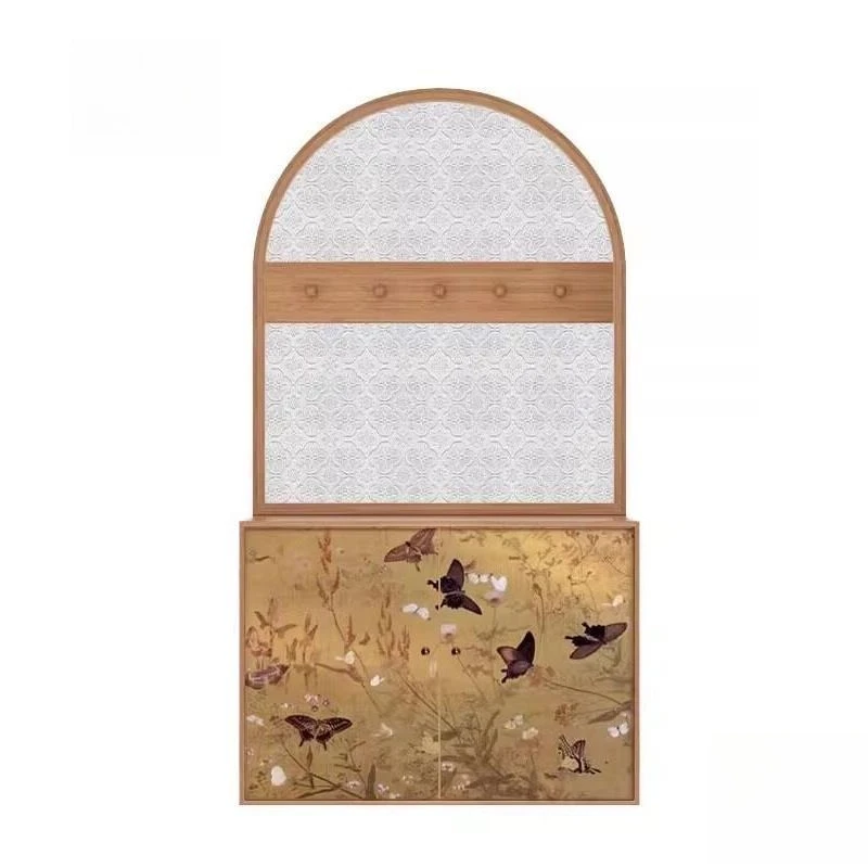 Screen new living room partition corner entrance opposite door entry partition entry glass integrated screen cabinet