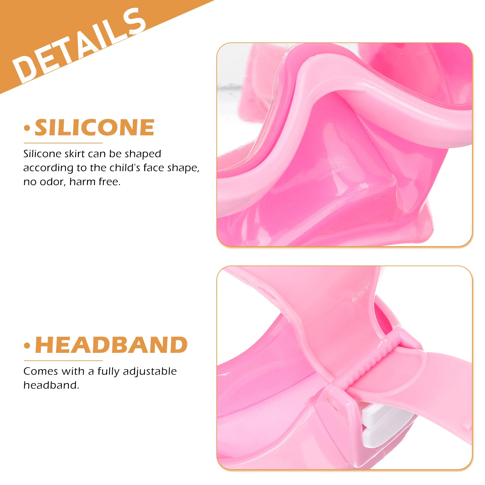 

1Set Children Dive Equipment Premium Material Snorkeling Mask Clear Vision Comfortable Fit Fully Adjustable Headband Snorkel