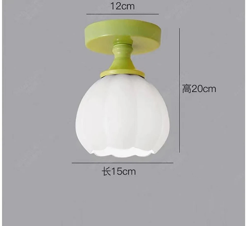 

SGROW Modern Ceiling Lamp For Balcony Aisle Corridor Vintage Glass Orchid Flower Entrance Porch Cloakroom Lights Indoor Decorati