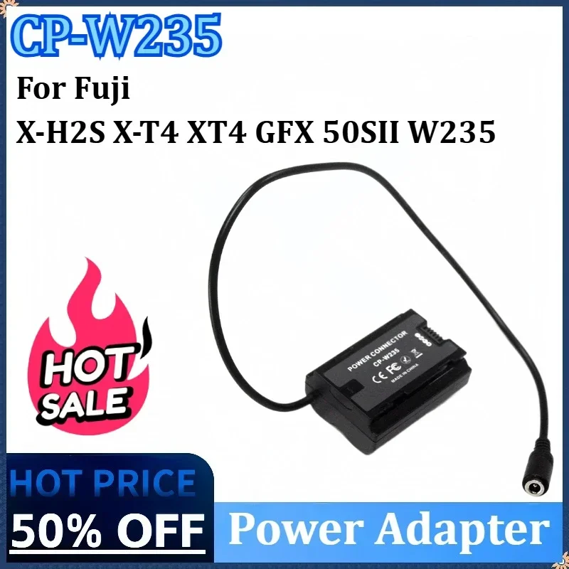 

CP-W235 Dummy Battery NP-W235 DC Coupler Female Head for Fuji 50SII X-T4 XT4 X-H2 GFX High Quality Camera Power Adapter