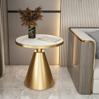 Nordic Marble Coffee Stand, Luxury Living Room Side Table, Fire-Resistant Corner Table, Scratch-Proof Trendy Design