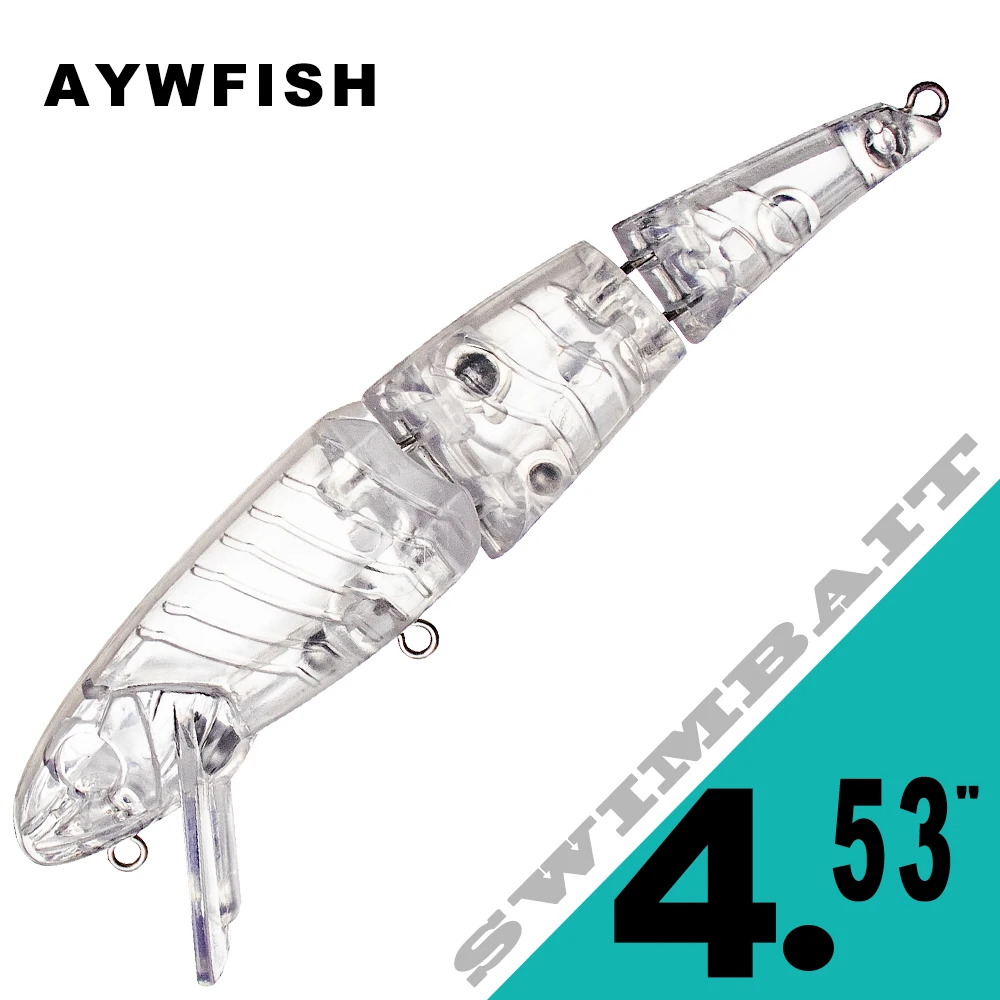 

AYWFISH, 10 шт./лот, неокрашенные многосоставные заготовки для приманки для плавания, плавающий сегмент, рыболовная приманка для ящерицы, 11,5 см, 16 г, искусственная приманка для змеи