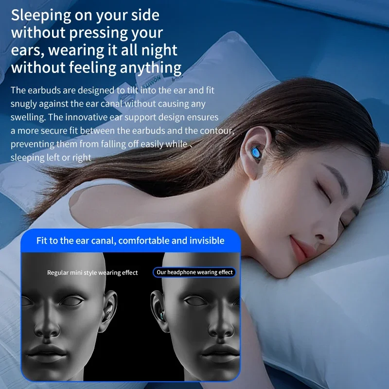 Bluetooth Earphones Q9 Single Ear In Ear Sports Invisible Mini Sleep Sports Heavy Bass Waterproof Call Function Breathing Light