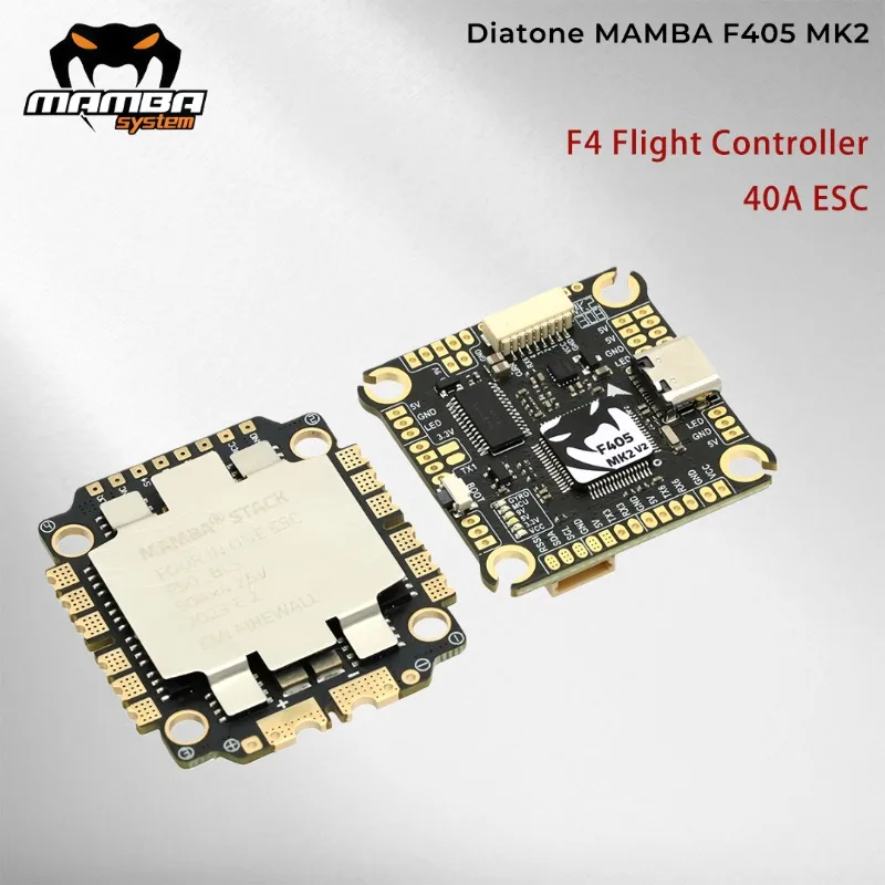 

Diatone MAMBA F405MK2 F405 MK2 Betaflight Flight Controller with F55A 55A 3-6S ESC for RC FPV Drone