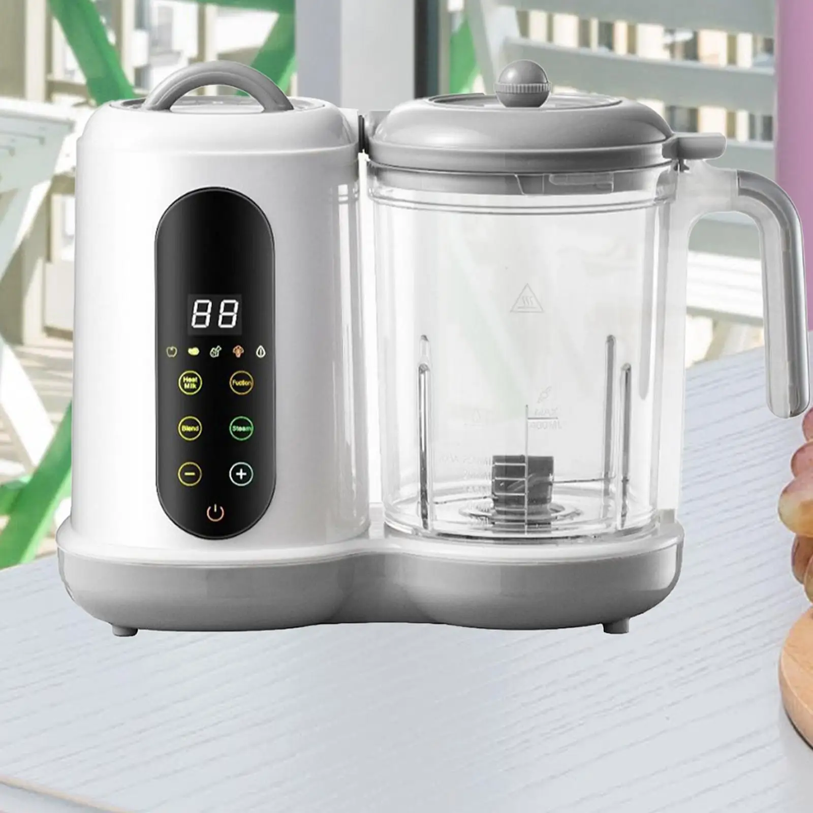 Baby Food Steamer Touch Screen Control Puree Machine Blending Multifunctional Cooking with Digital Timer for Home Picnic Kitchen