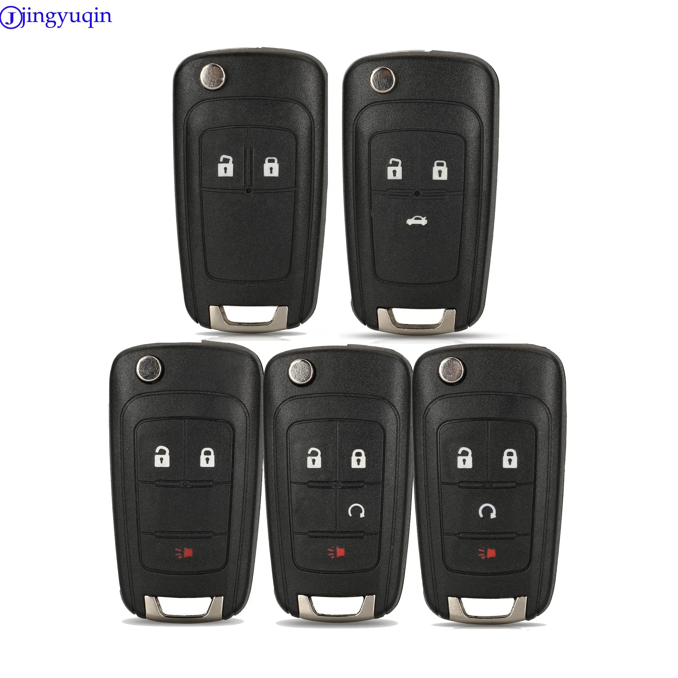 

jingyuqin Flip Folding Remote car Key Shell For Chevrolet Cruze Epica Lova Camaro Impala 2 3 4 5 Button HU100 Blade