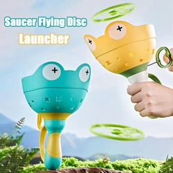 Saucer Flying Disc Launcher Flying Saucer Gun Toy Shooting Soaring Ejection Catapult Funny Outdoor Sports Games Children Gift