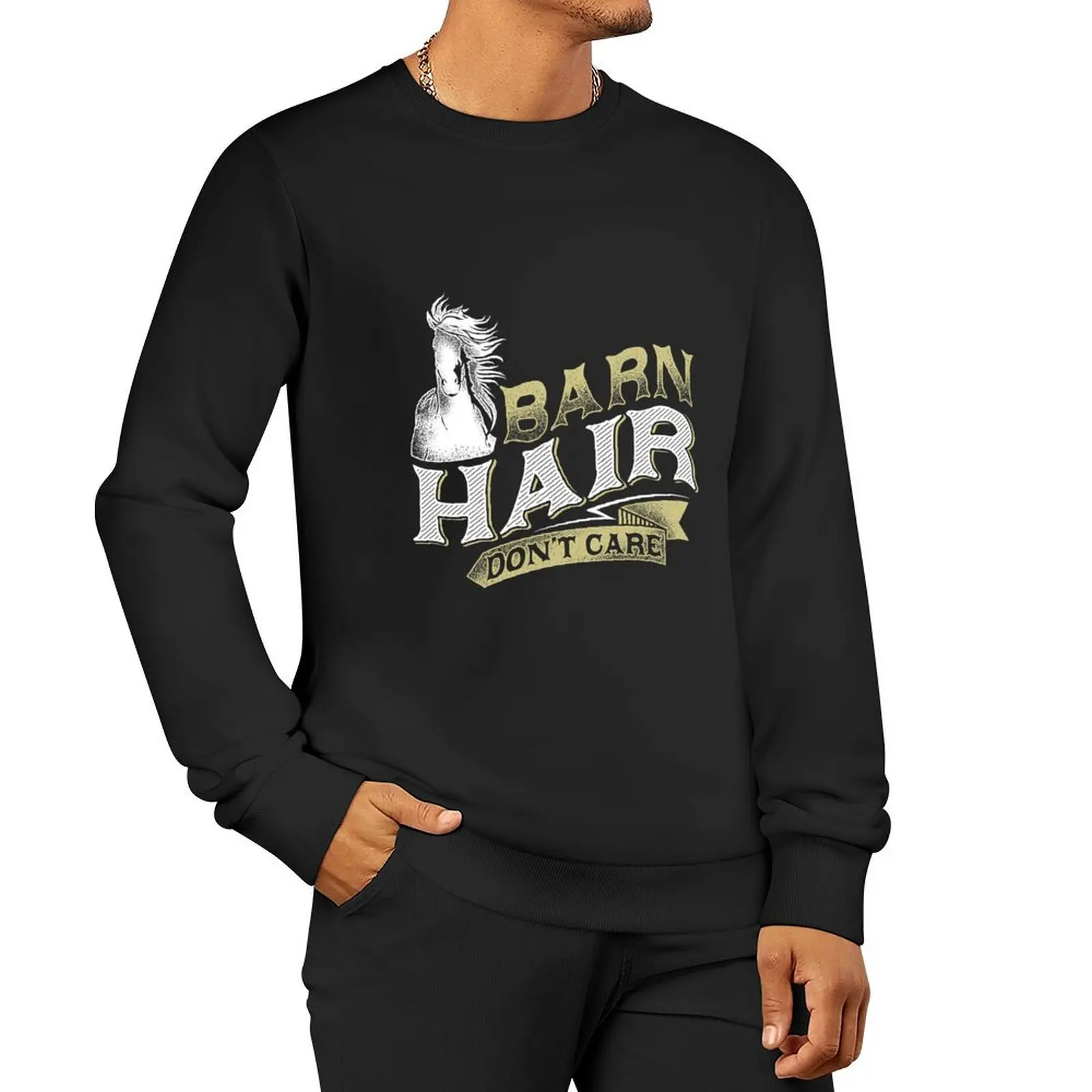 

Barn Hair Don't Care Horse Riding Pullover Hoodie autumn clothes hooded sweatshirt