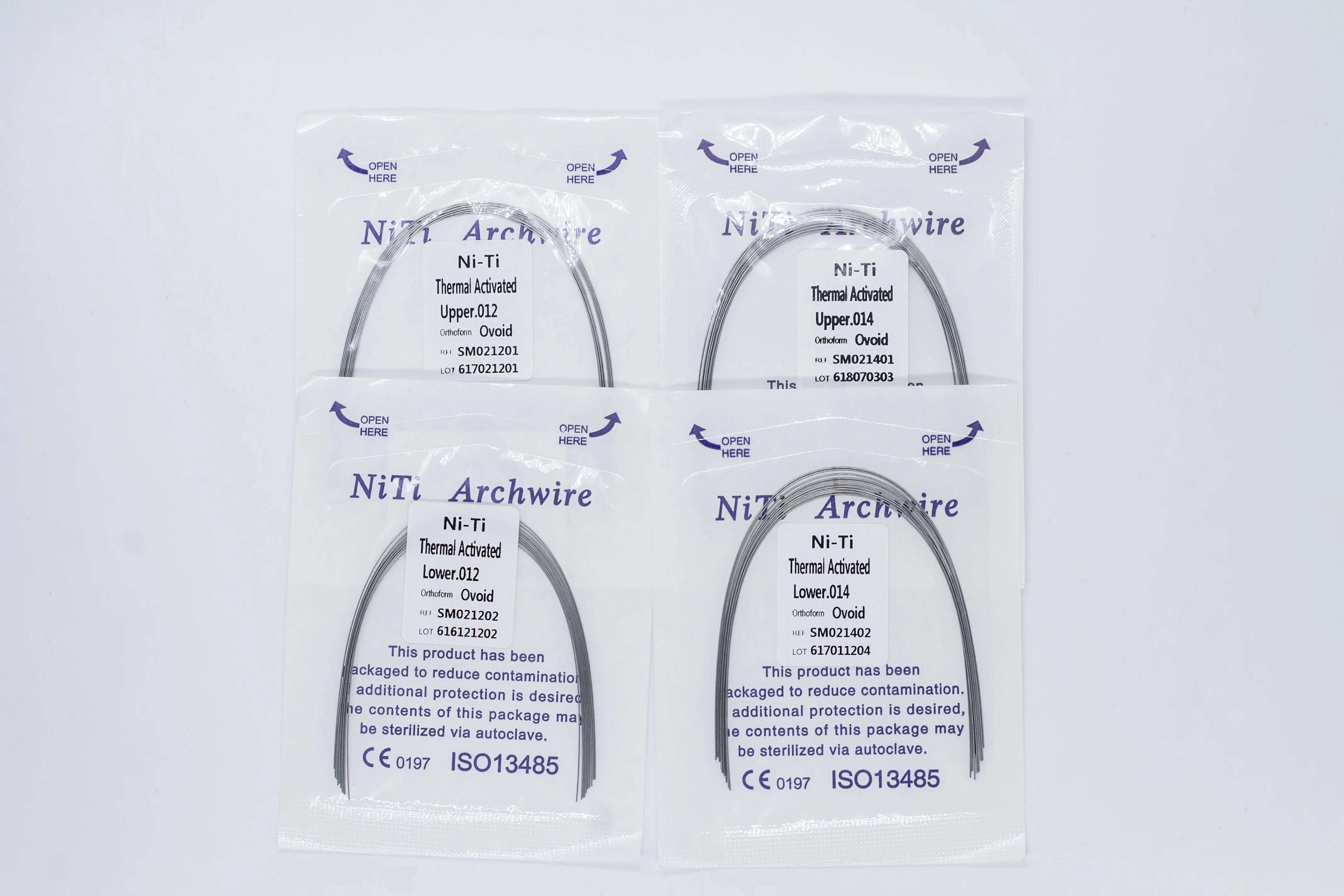 10pcs/pack Dental Orthodontics Arch Wire Thermally Activated Oviod NITI Arcs 012/014/016/018/020 Upper/Lower