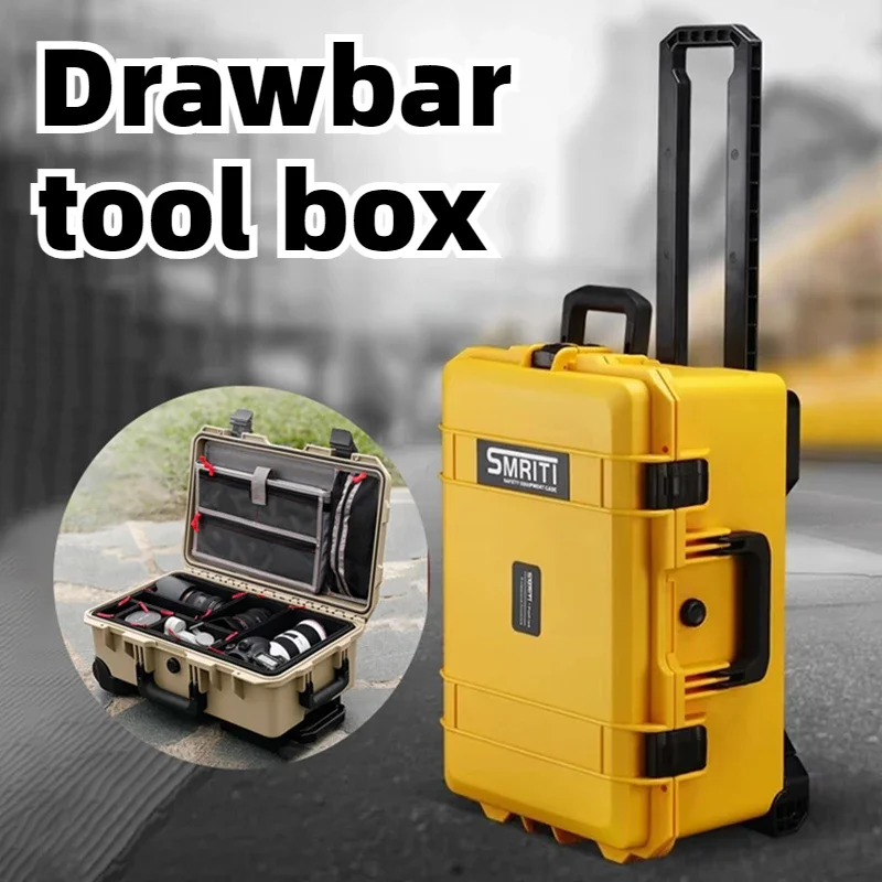 

Multifunctional Tool Box Organizer Portable Tool Case with Pull Bar Profesional Storage Large Toolbox with Wheel for Electrician