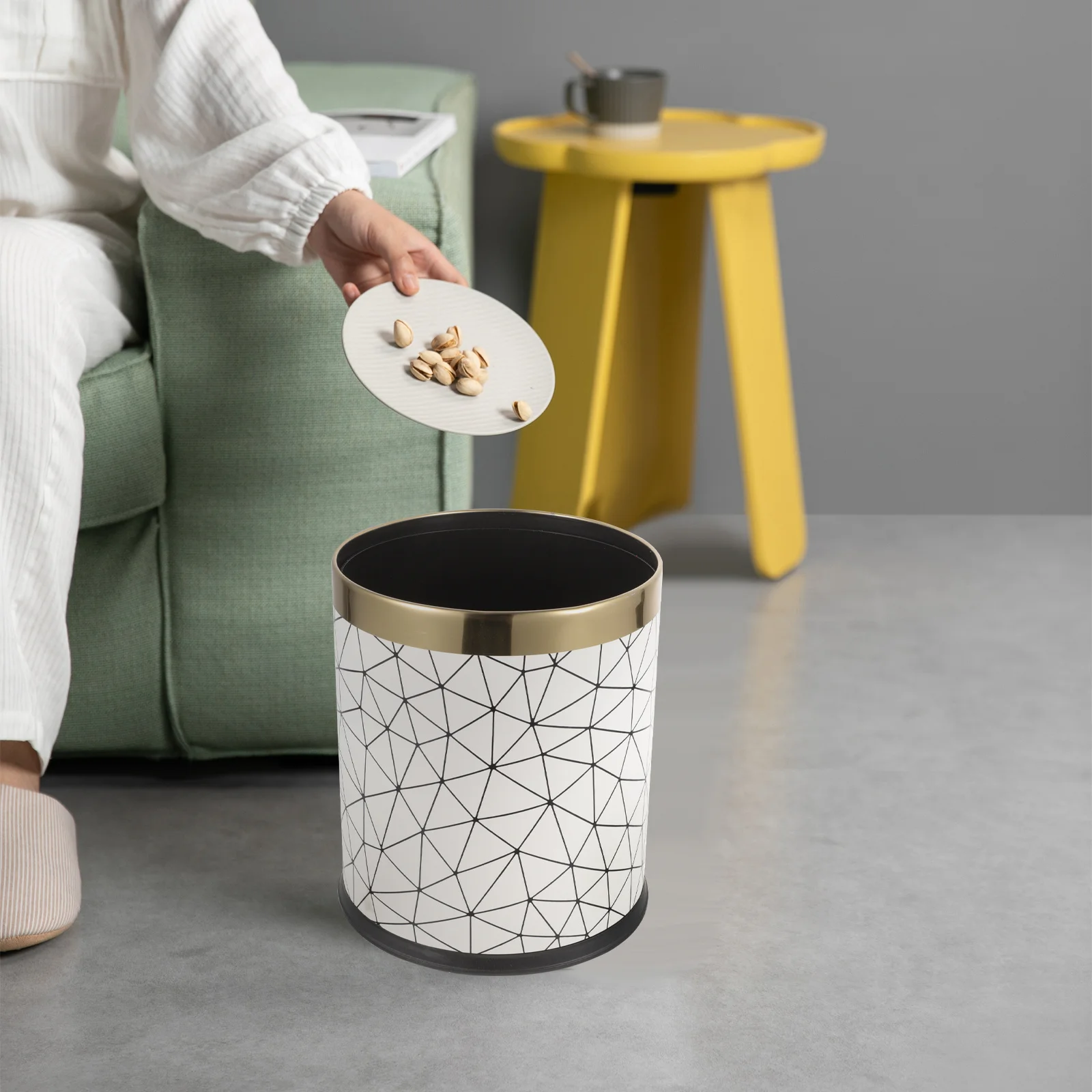 

Hotel Trash Can Bathroom Bin Decorative Outdoor Retro Garbage Paper Automatic Household Slim Sorting Wastebasket