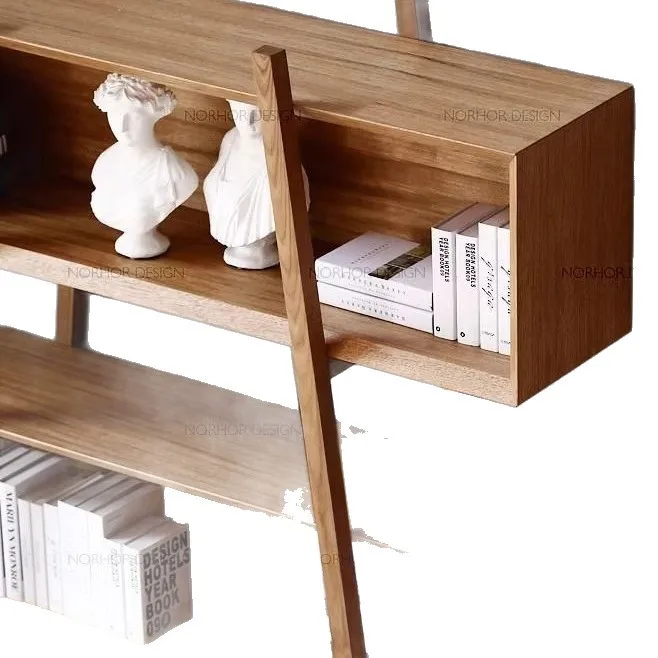 Nordic pure solid wood bookcase study display shelf storage cabinet multi-functional combination bookshelf simple and modern