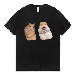 Funny Peace Sign and Screaming Hamster T-Shirt Lovers Gift Rodent Cavy Boys Girls Tee Shirts Summer Cotton Short Sleeve TShirt