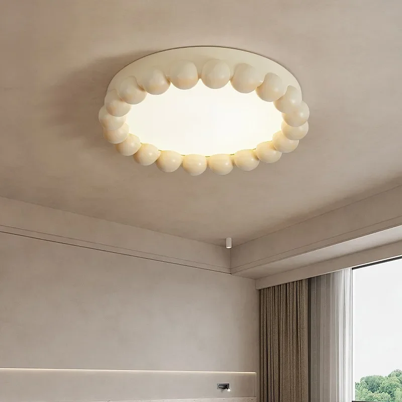 

Nordic Cream Style Bedroom Lamp Cozy Children's Room Eye Protection Lighting Chic Decorative Lamp for Living Room and Bedroom
