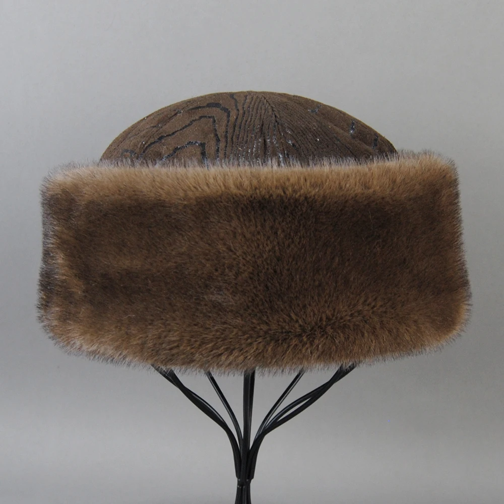 Hot Sale Faux Mink Fur Hat Winter Genuine Baseball Cap Russia Fashion Elegant Lady Warm Faux Fur Ball Straw Hat