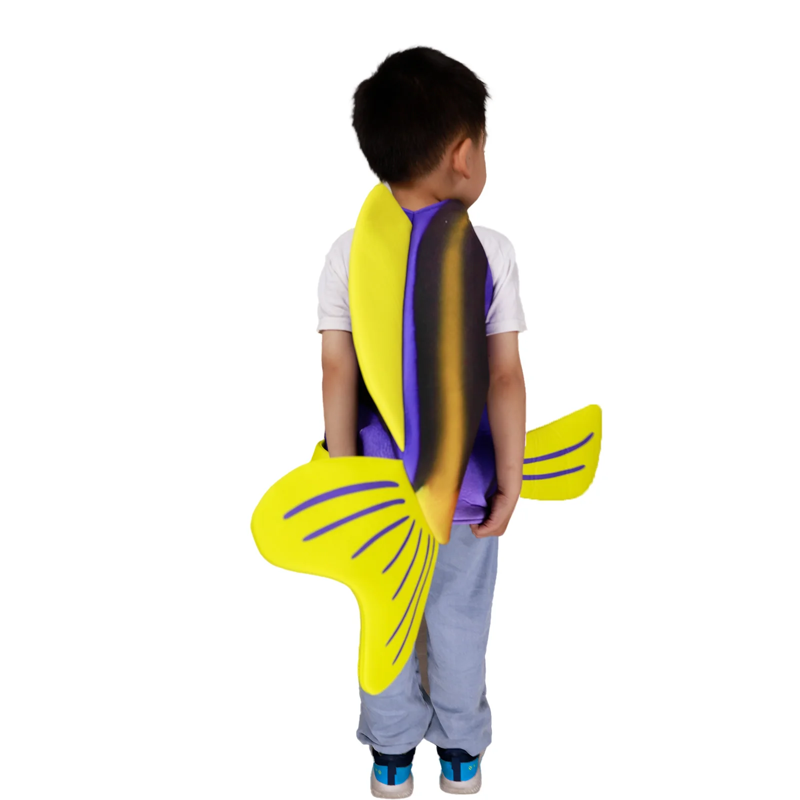 Purple Fish Sponge Dress Up Costume Cute Cartoon Fish Shaped Carnival Party Halloween Christmas Campus Performance Costume