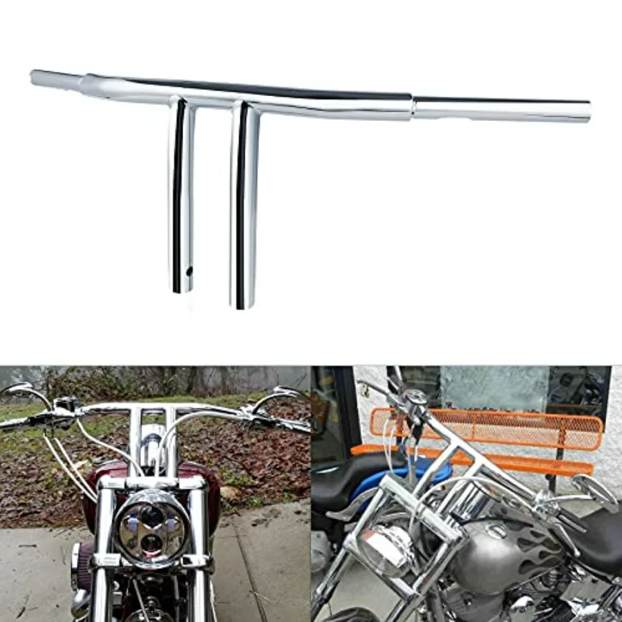 

10-дюймовый руль с поворотом 1-1/4 дюйма Fat T-Bar для Harley FLST FXST Sportster XL Softail Dyna Street Bob Dark Custom FXDB Fat Bob FXDF