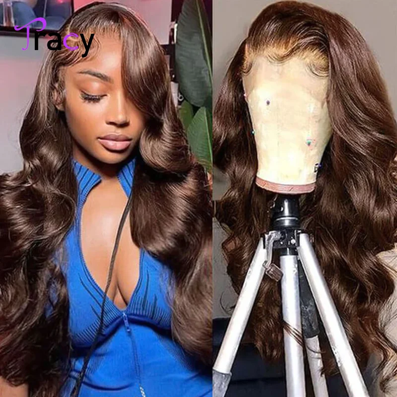 

Tracy Hair Brown Body Wave Wear and Go Glueless Wig Human Hair Chocolate Brown Lace Front Wigs Human Hair Pre Plucked