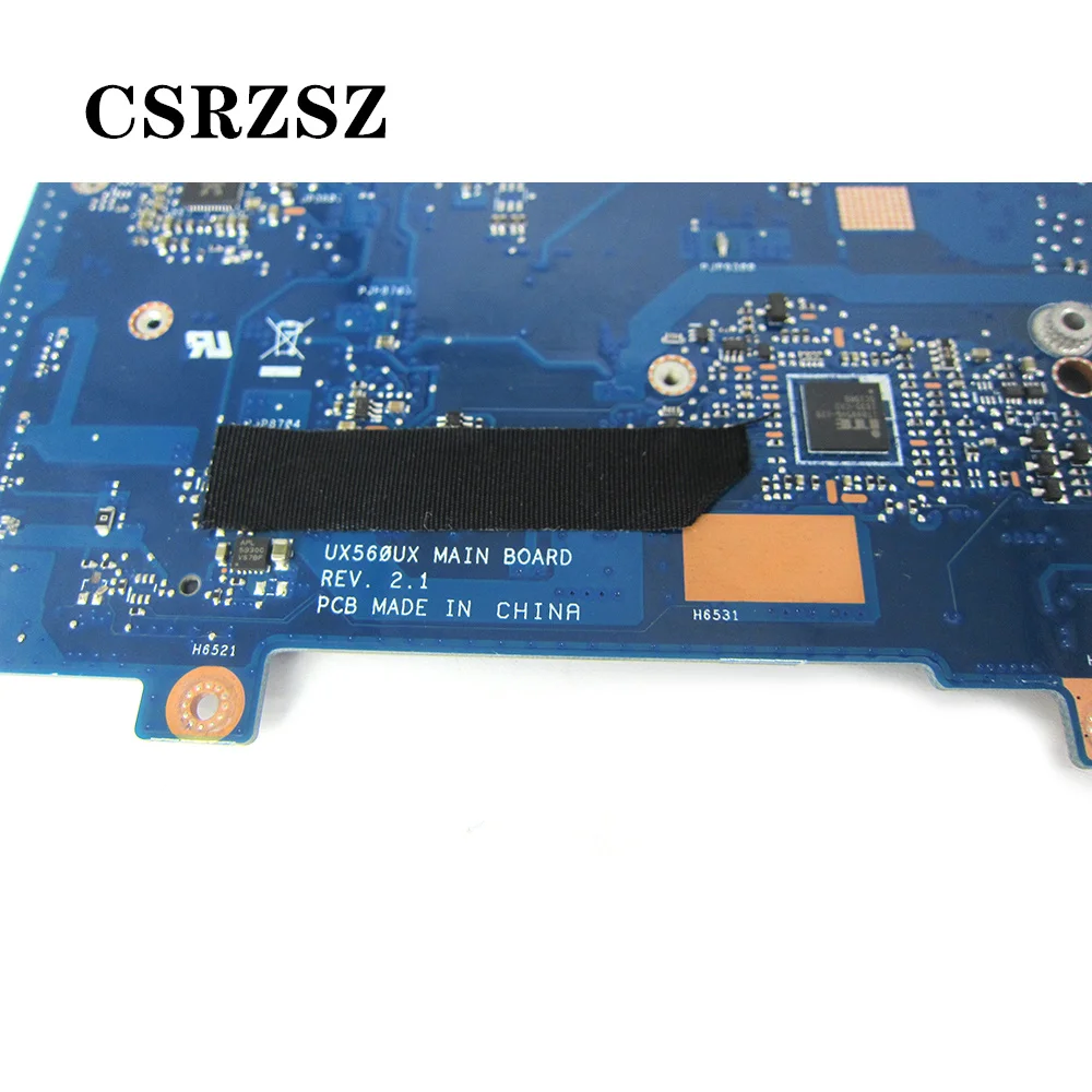 CSRZSZ الأصلي ل ASUS UX560UX اللوحة الأم للكمبيوتر المحمول REV 2.1 i7-6500u وحدة المعالجة المركزية اختبار جميع وظائف 100%