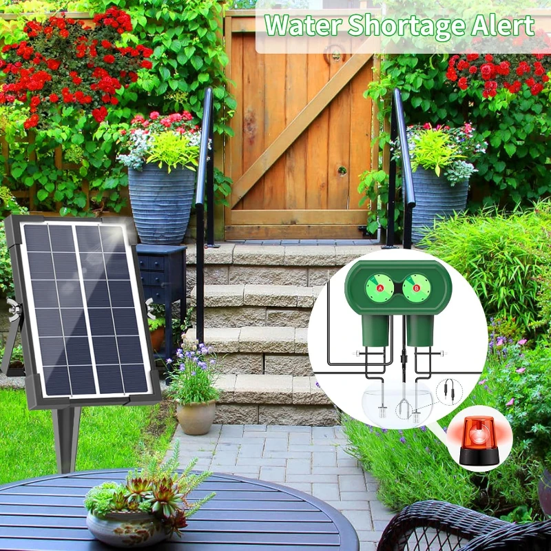 Solar irrigation system, split type dual pump drip irrigation kit, DIY garden courtyard outdoor solar simple watering device