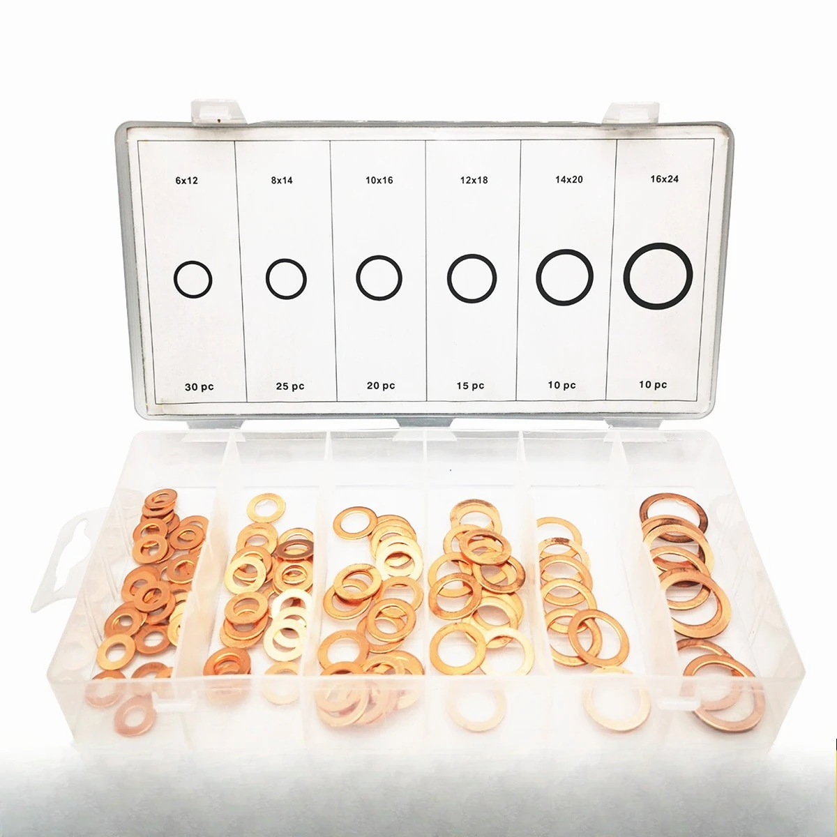 

Набор из 110 медных уплотнительных прокладок (фиолетовые) для герметизации