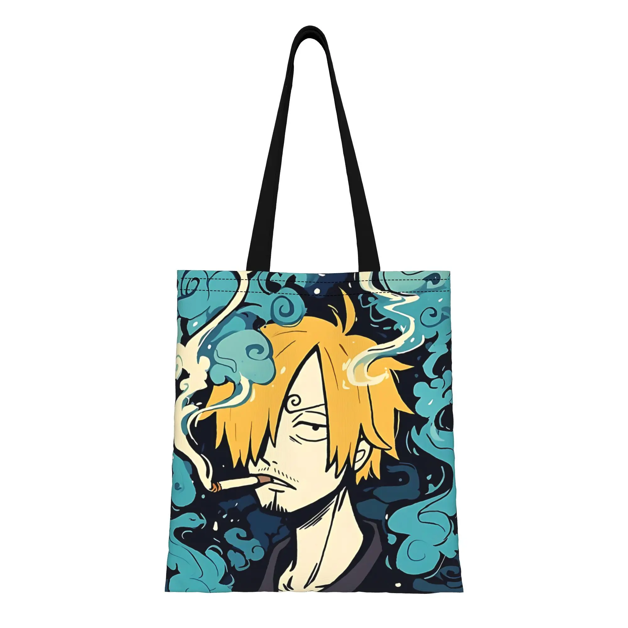 

Сумка-тоут из холщовой ткани с двойным слоем, многоразовая, на плечо, в стиле Funko, One Piece