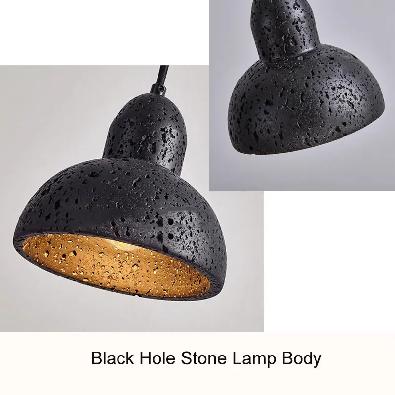 

Black Hole Stone Wabi Sabi Style Retro Bedroom Bedside Lamp Antique Style Villa Restaurant Homestay High-End Creative Wall Lamp
