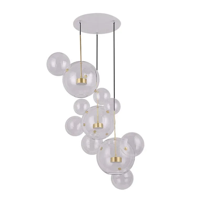 Nordic Modern LED Chandelier Household Living Room LED Lamp Interior Lamps Mickey Bubble Glass Restaurant Installation Bar