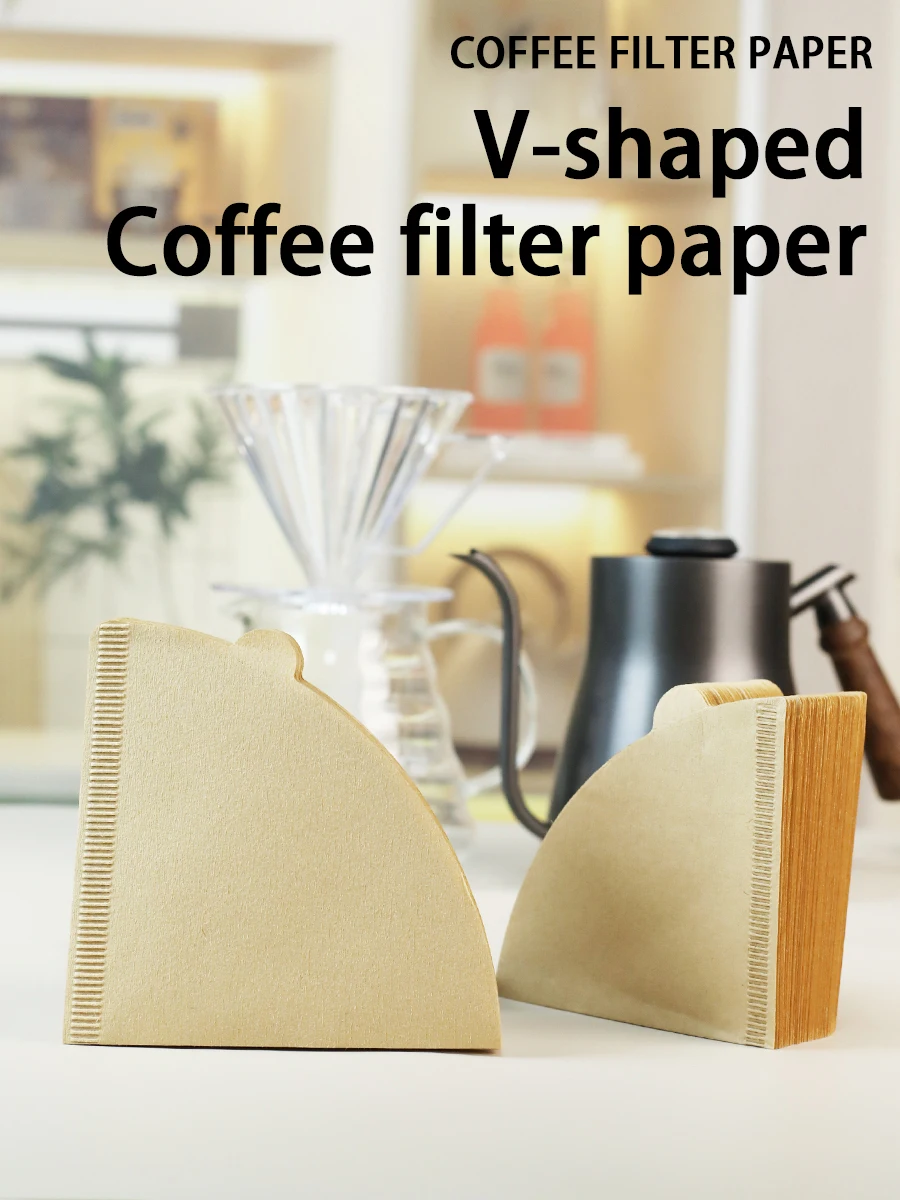 100er-Pack Kaffeefilterpapier - Größen 01, 02, Natürliches Papier-Kaffeefilterpapier, Auslaufsicher, Geeignet für Handgebrühten Kaffee – Detail 1