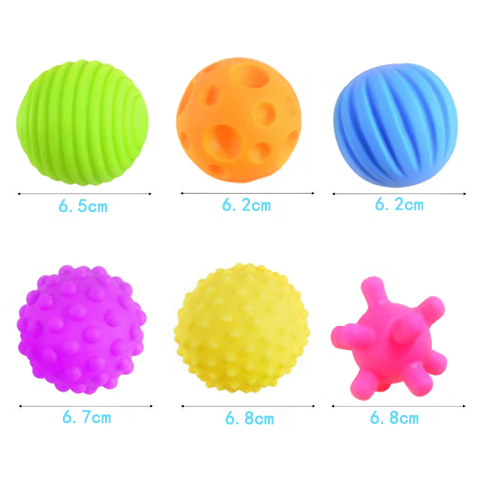 So hand grasping ball rilevamento tattile soft ball BB ball giocattolo per bambini 6 set