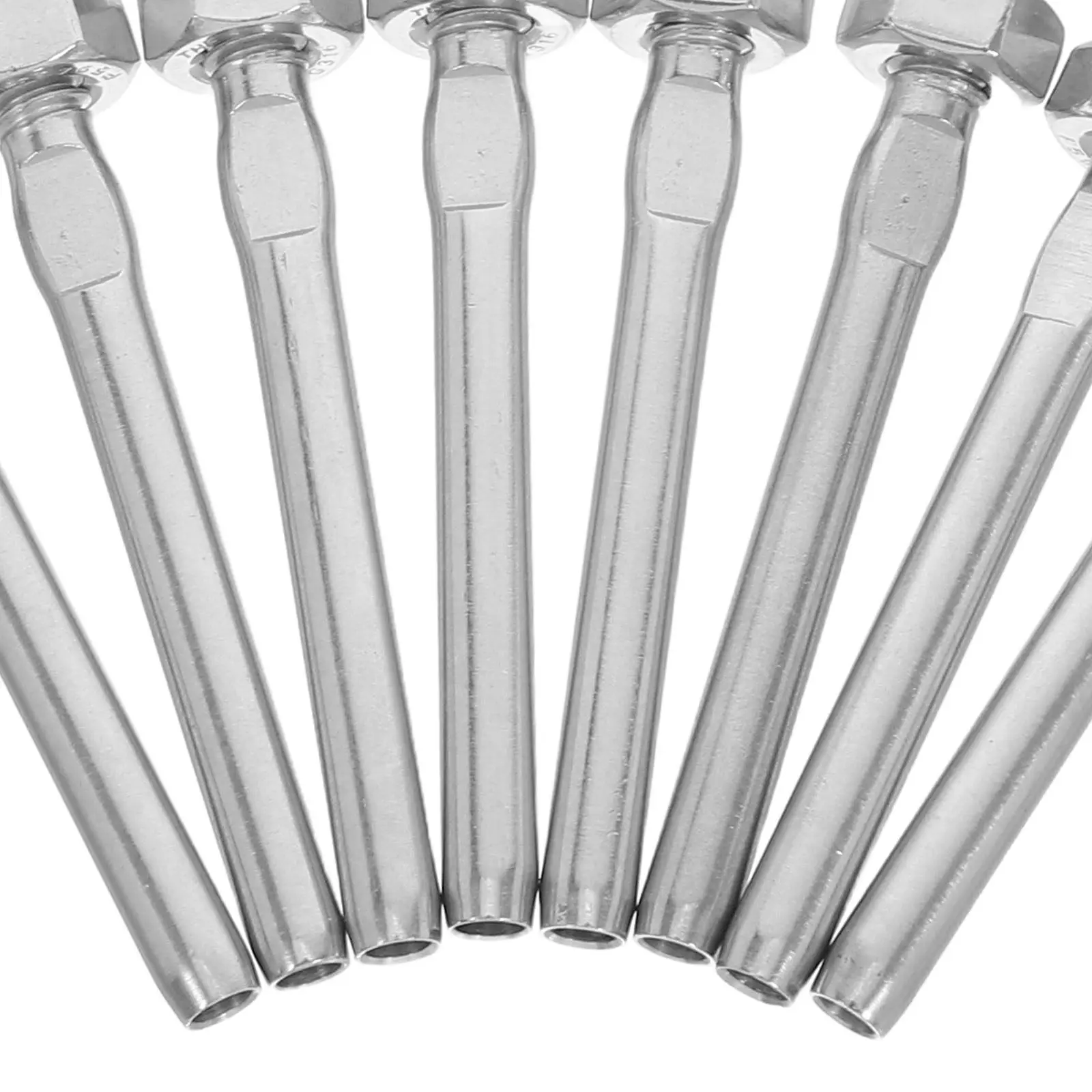 8Pcs Stair Cable End Fittings Stainless Steel Easy Install Straight Connector for Deck Balcony Wire Railing Hardware
