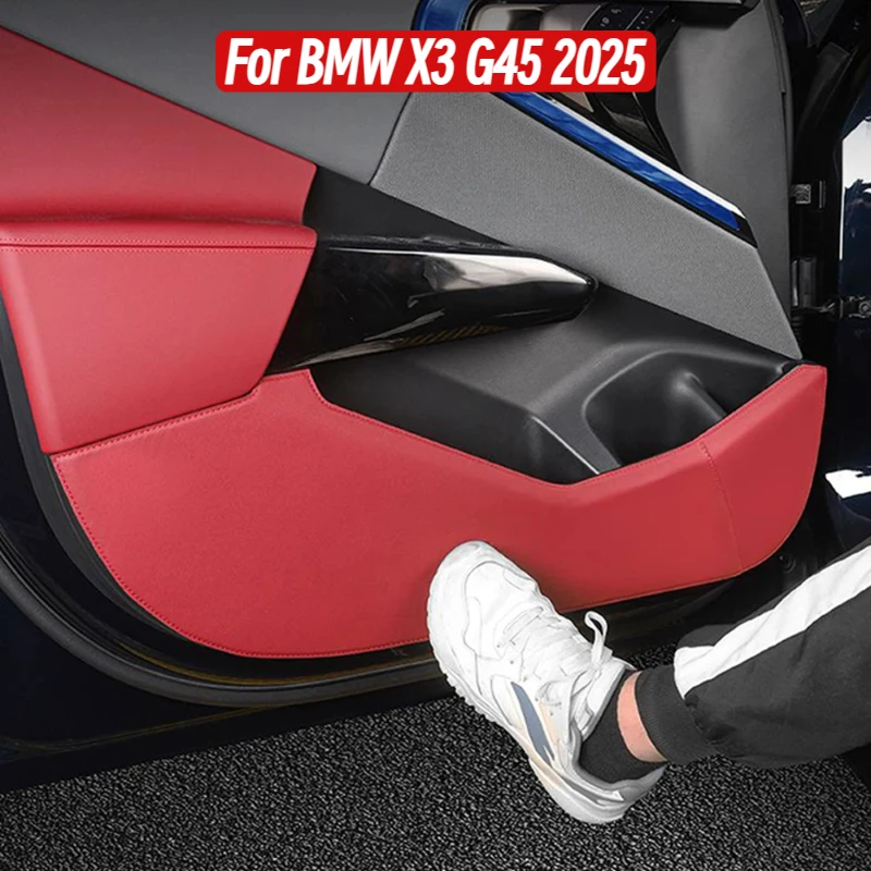 

For BMW X3 G45 2025 2026 thickening Leather Car Door Anti Kick Pad Protection Side Edge Film Door Protector Stickers Accessories