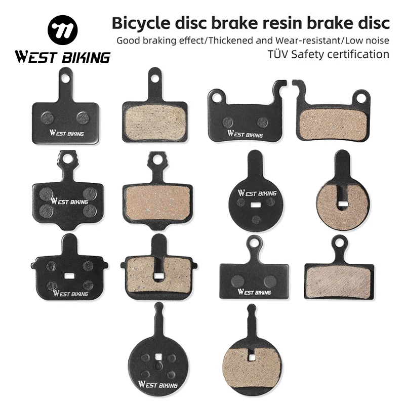 WEST BIKING Bicycle Disc Brake Pads Resin Semimetal 1 Pair for Shimano M375 M395 M416 M446 M485 M495 Deore M515 M525 Bike Brake