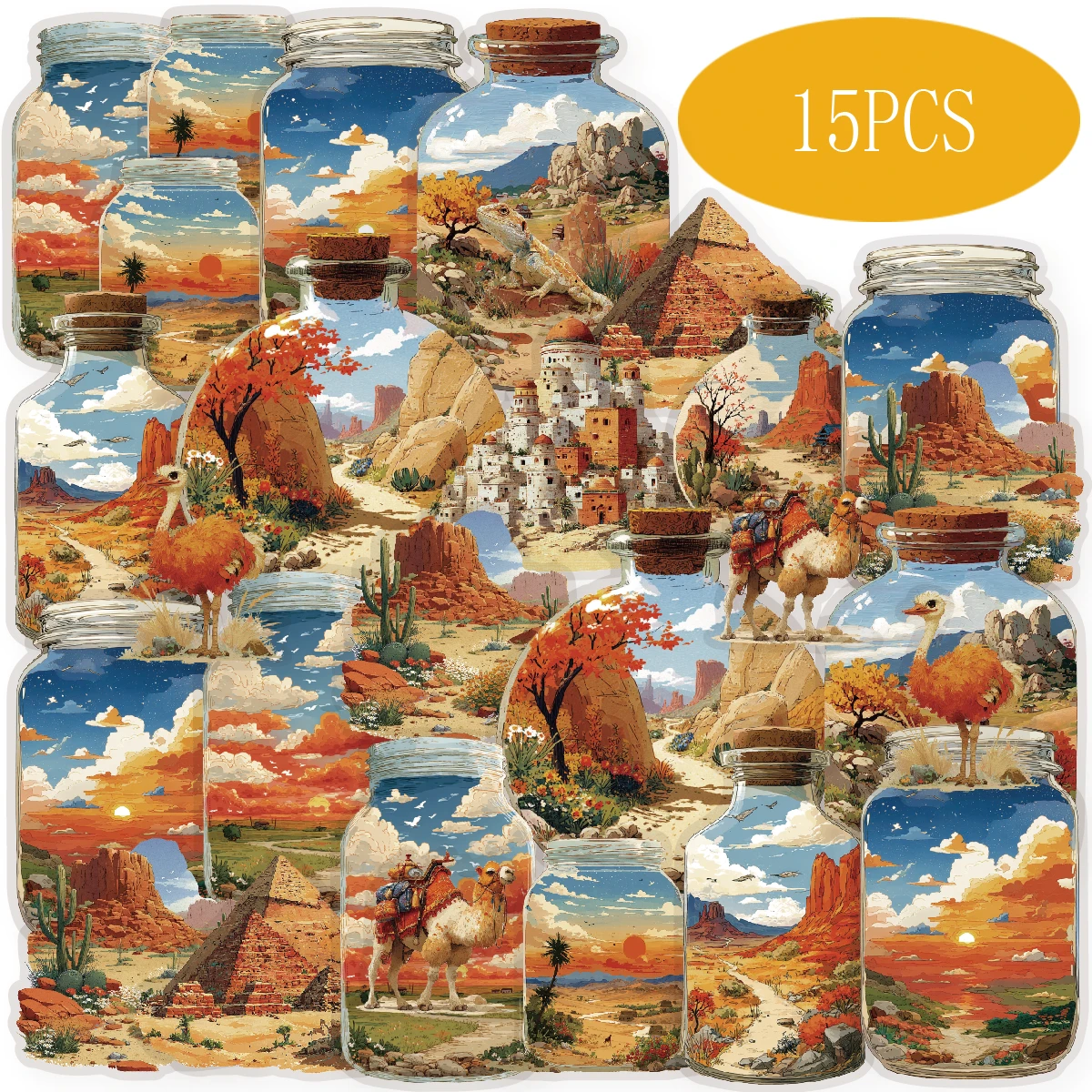 

Etori Life Desert Scenery Desert Architecture Scenery Vintage Stickers for Scrapbooking Supplies, Room Decoration, Vintage Parties, Photo Albums, Student Stationery, Notebooks, Phone Stickers, Baking Seals, Gift Box Packaging, Children's Stickers