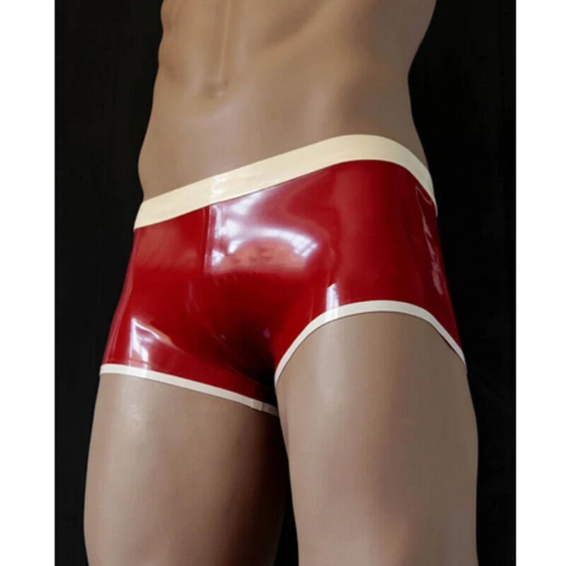 

Mode 100% Latex Shorts Gummi Sports Club Badeanzug Kurze Hose Rot Boxer