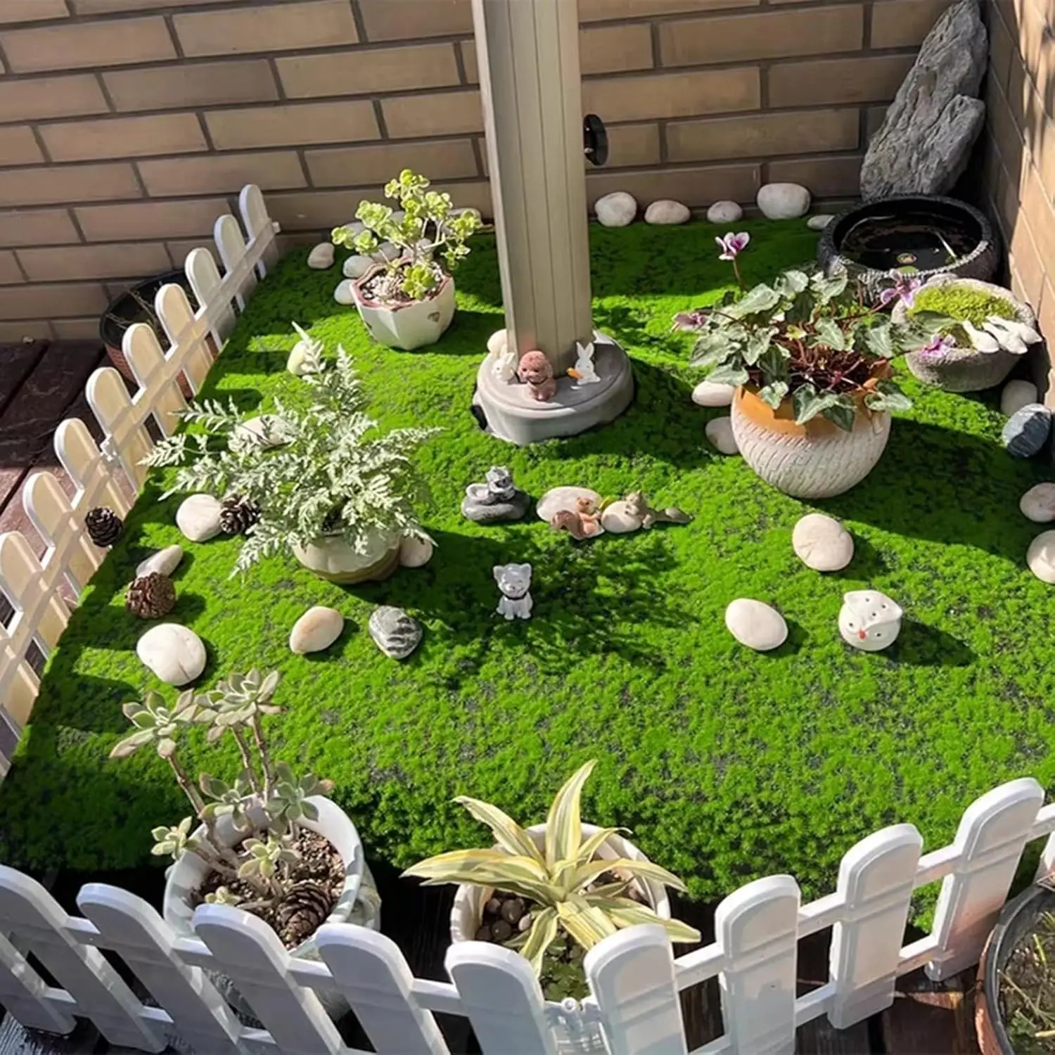 Artificial Moss Mat Fake Grass Rug DIY Synthetic Turf Landscape Artificial Grass Mats Lawn Carpet for Garden Patio Balcony DIY - view 2