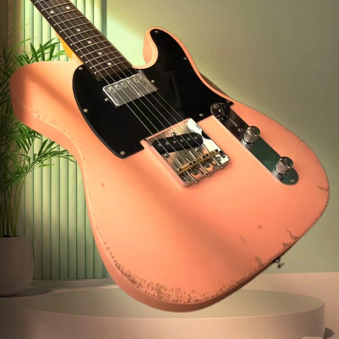 Pink Distressed/relic Tele Telecaster style tribute electric guitar - Girl's guitar