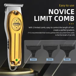 KEMEI Beard Trimmer for Men, Electric Razor, Hair Clippers for Mustache Hair Cutting, Ideal Shaver Gifts, USB Fast Charging