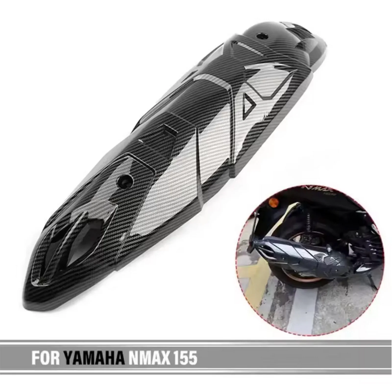 

Modified Exhaust Pipe Cover Shell Carbon Fiber Pattern Water Transfer For Yamaha NMAX155 Shell Muffler Protection Protector