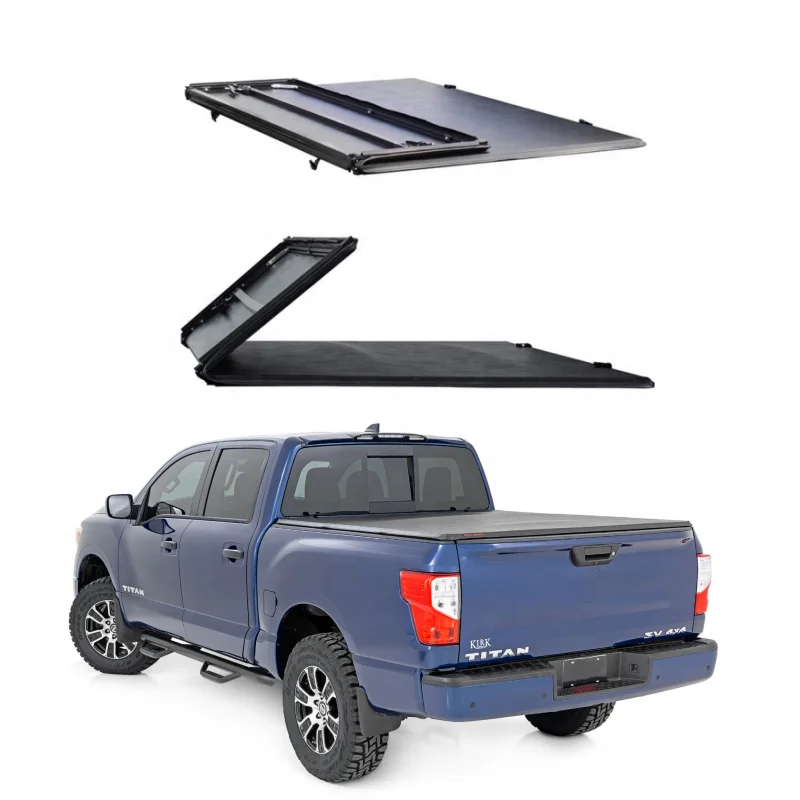 Wholesale No Drilling Easy Installation Vinyl PVC Soft Fold Tonneau Cover Waterproof For Nissan Titan