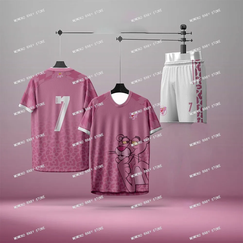 

Pink Panther Children's Football Jersey Kit Tracksuit Suits Special Design Edition Jersey Set Team Uniform New Year Gift For Kid