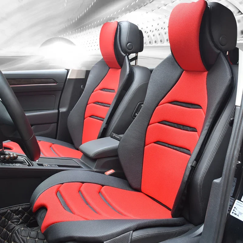 

1pc Car Front Seat Cover Racing Seat Cushion Protector Half Covers Pad Car Accessories Interior for Leather with Sandwich Orange