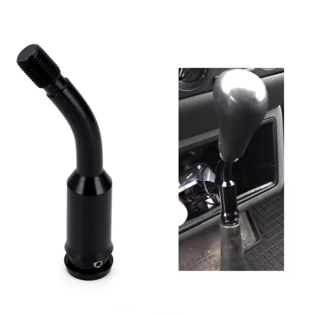 

For M14×1.5 Short Shifter 13 Cm Bent Gear Lever Extension, Aluminum Alloy Black Adapter, For Manual Car Shift Knob