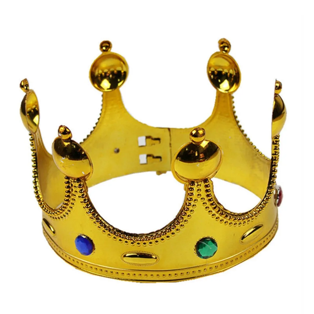 

Fashion King Costume Accessory Jewelry Princess's Crowns Round Tiaras Men's Crown Gold Crown Toy