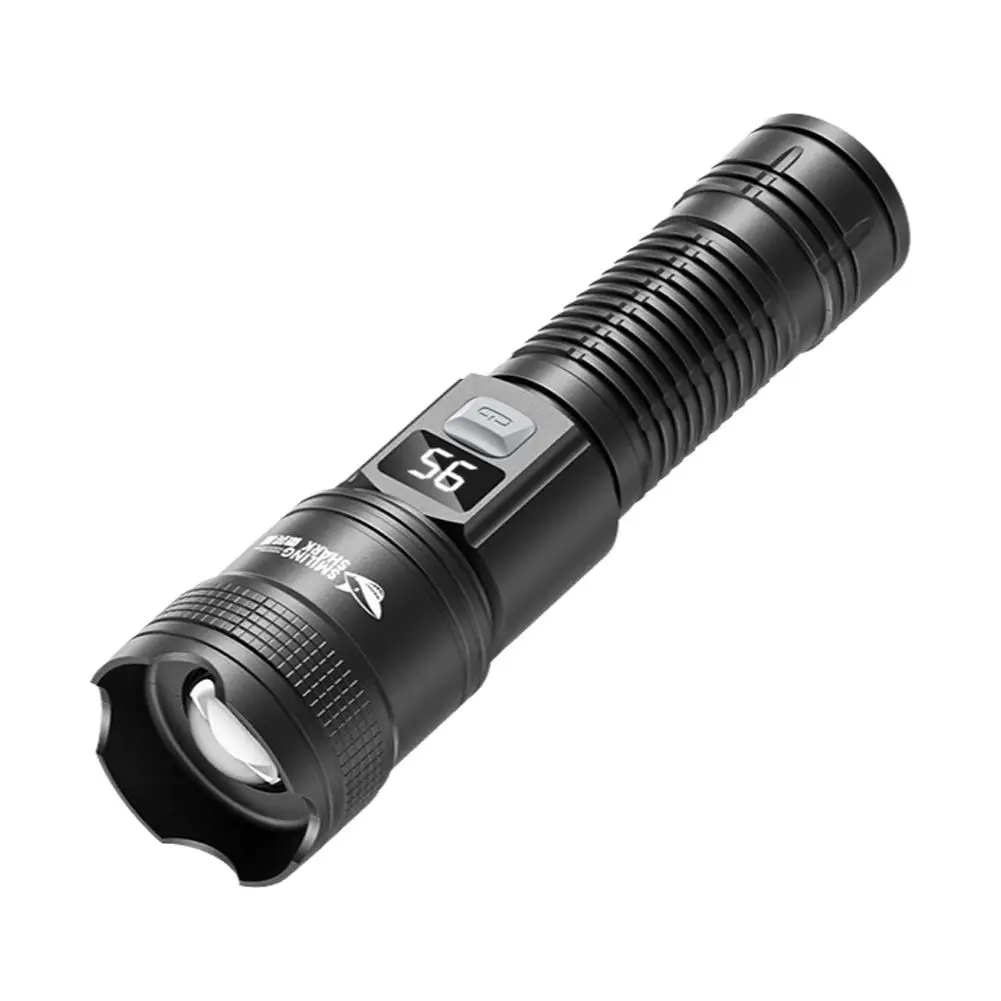 High Power Strong Light Long Range Flashlight 3 Gear High-lighted Telescopic Torch Super Zoom Flashlight Outdoor Bright S7Y5