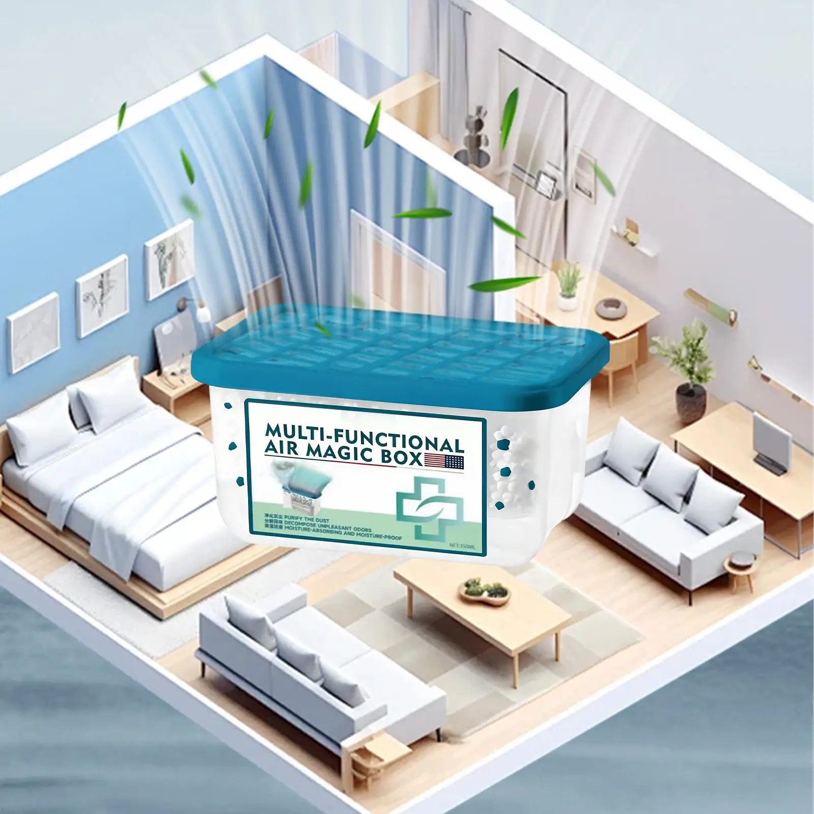 Air Freshener Box 350ml indoor air purification dust removal magic box power free automatic vacuum cleaner for Home Apartment